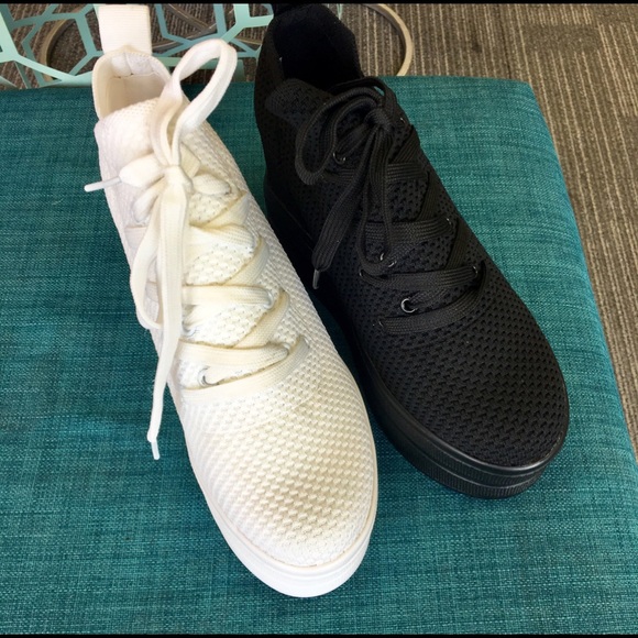 All Black Platform Sneaker Wedge - Picture 3 of 5